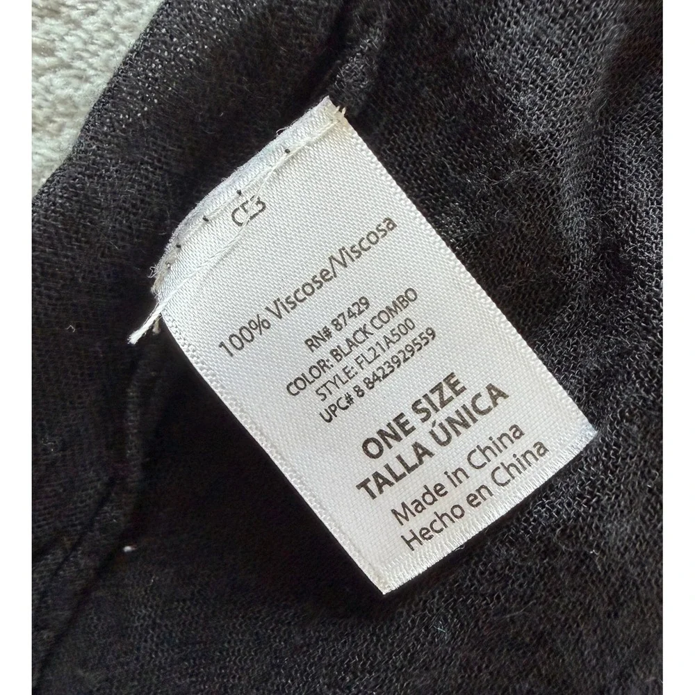 Ombre Gradient Viscose Lightweight Scarf Black Grey White Wrap One Size